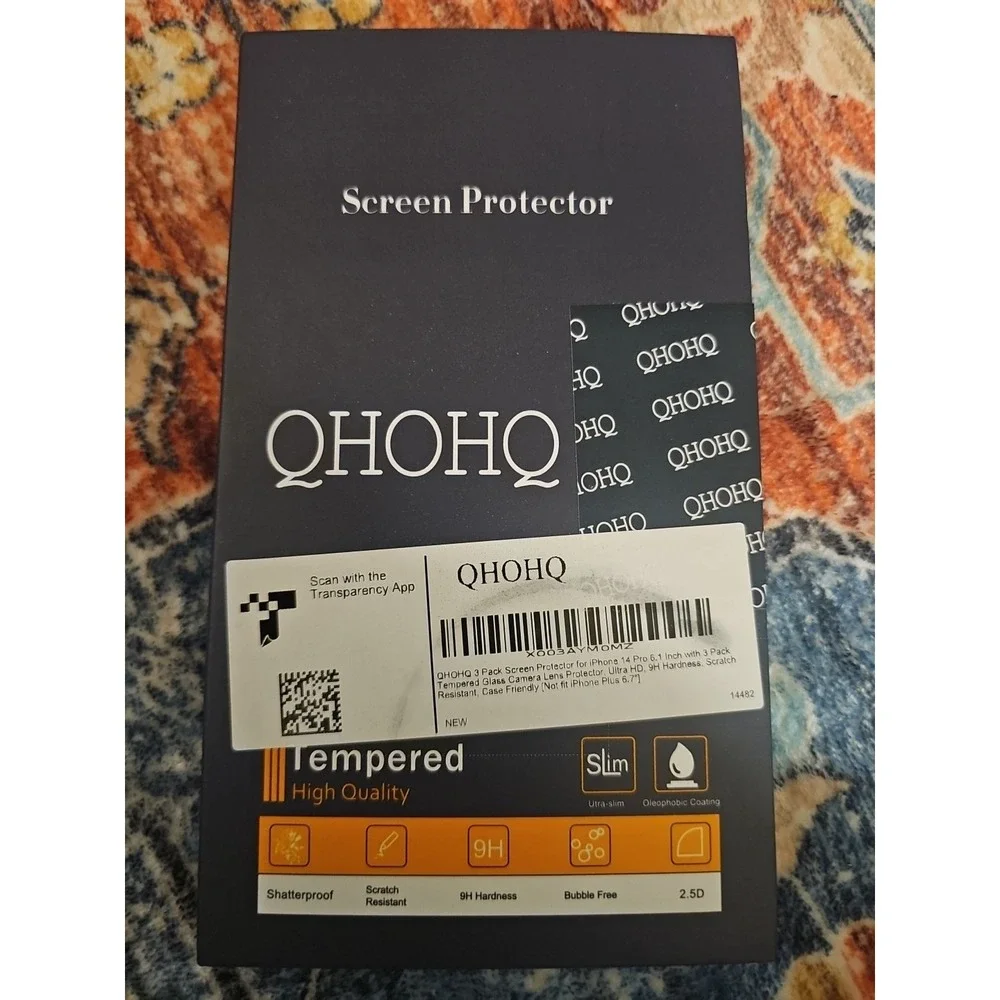 QHOHQ 3 Pack Lens Screen Protector for iPhone 14 Pro/ iPhone 14 Pro Max